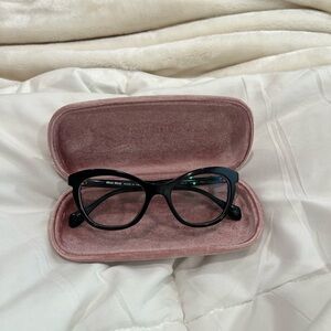 Miu Miu Reading Glasses With Rose Velvet Glasses Case
